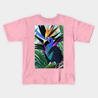 Beautiful tropical bird of paradise Kids T-Shirt